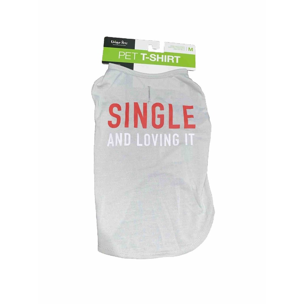Valentines Unique Petz Single And Loving It Pet Shirt Medium